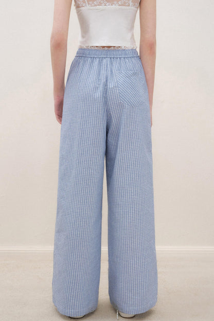 Lace-Trimmed Wide-Leg Trousers