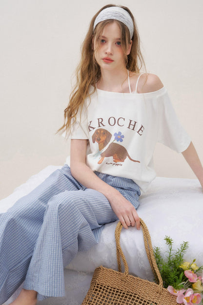 Lace-Trimmed Wide-Leg Trousers