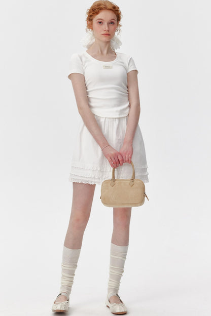 Cotton Lace Ruffle Skirt