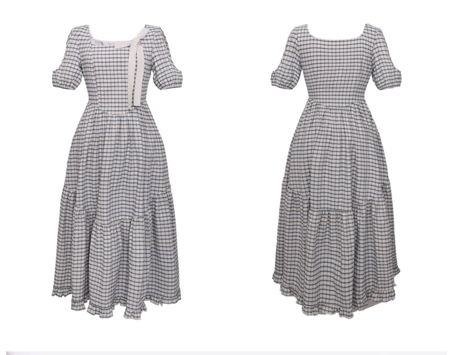 Gray Plaid A-Line Dress