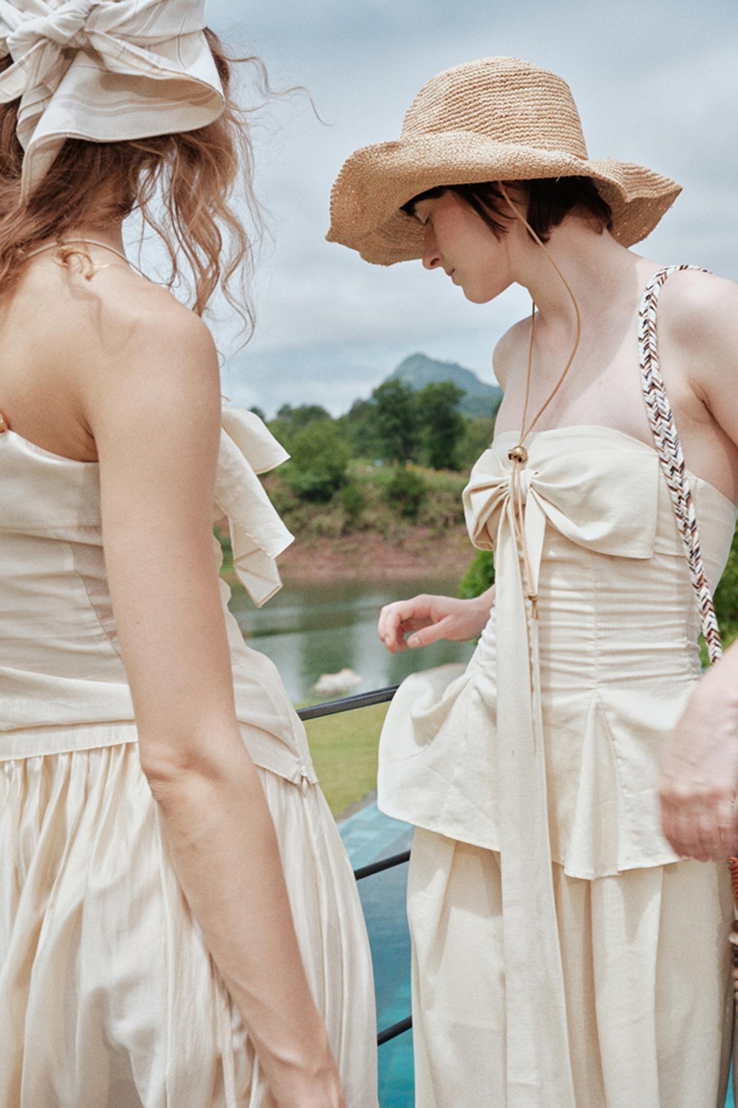 Eternal River Bandeau Top Wide-Leg Trousers Set-Up