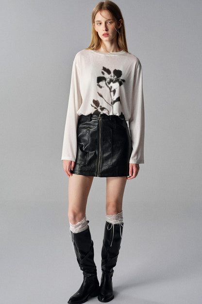 Gothic Rose Vintage Print Long Sleeve T-Shirt