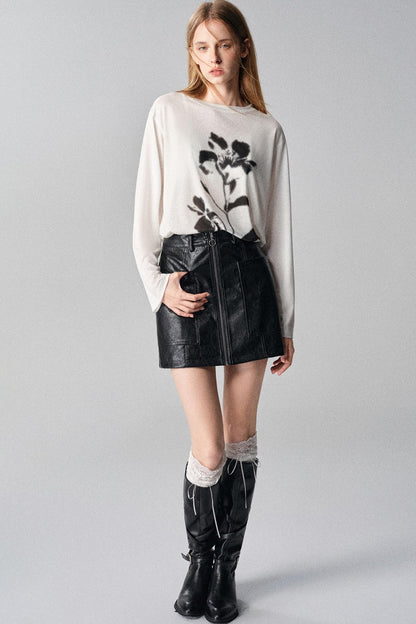 Gothic Rose Vintage Print Long Sleeve T-Shirt