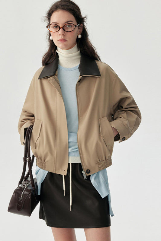 Petite Leather Short Jacket