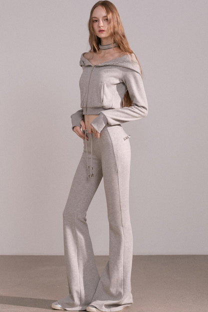 Short Hoodie Cardigan Set-Up