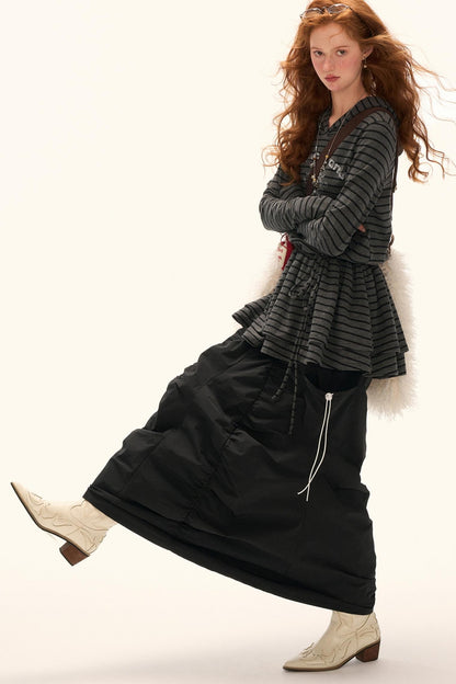 Striped Slimming Long Sleeve Top