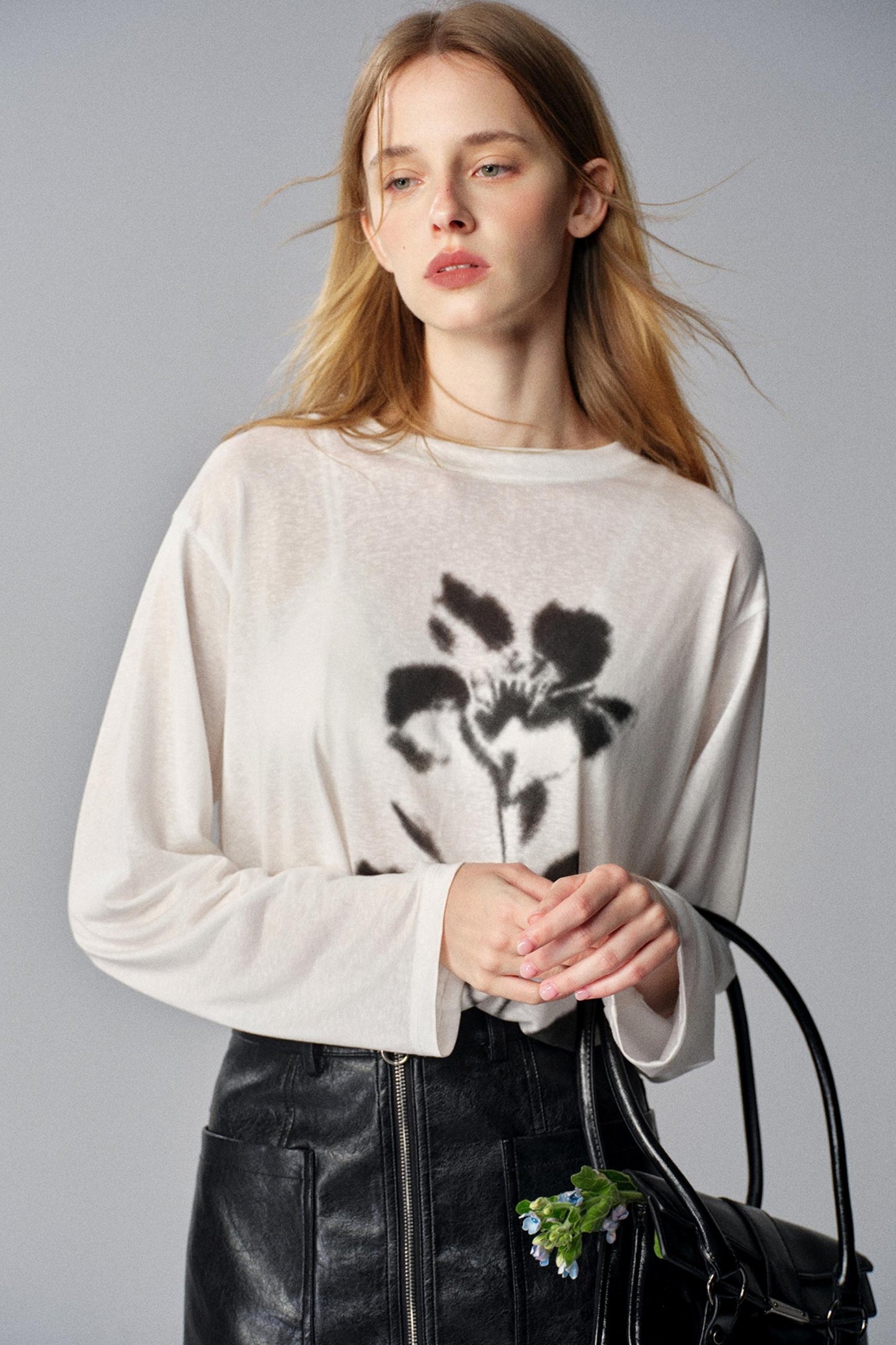 Gothic Rose Vintage Print Long Sleeve T-Shirt