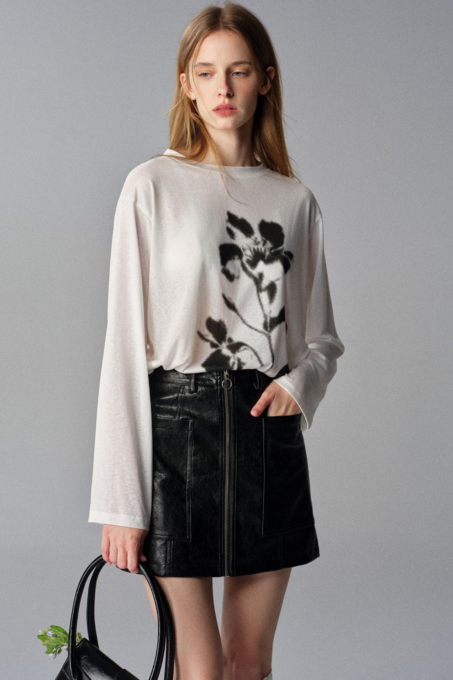 Gothic Rose Vintage Print Long Sleeve T-Shirt