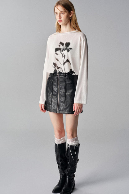 Gothic Rose Vintage Print Long Sleeve T-Shirt