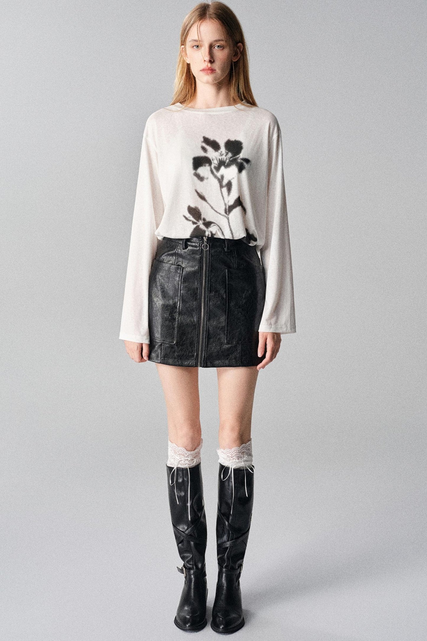 Gothic Rose Vintage Print Long Sleeve T-Shirt