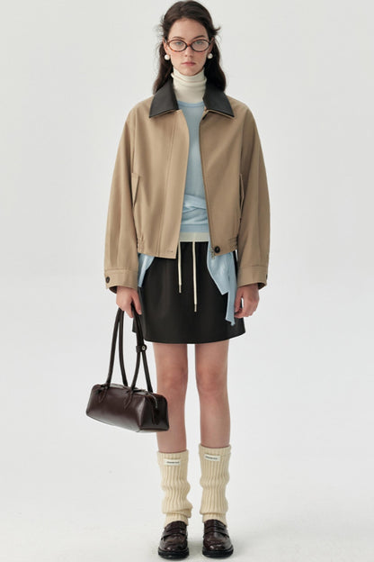 Petite Leather Short Jacket