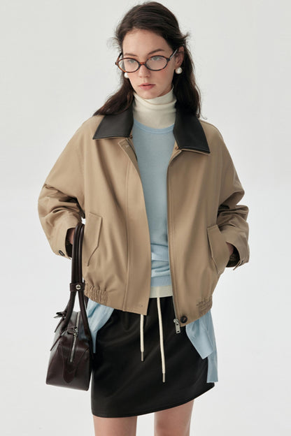 Petite Leather Short Jacket