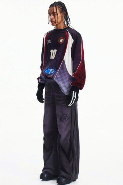 Diagonal Check Sleeve T-Shirt