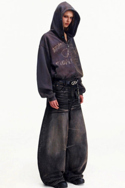 Distressed Vintage Washed Jeans