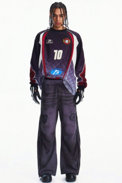 Diagonal Check Sleeve T-Shirt