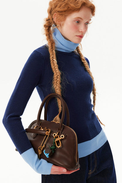 Color-Blocked Turtleneck Knitwear Sweater