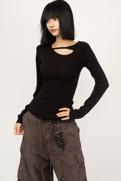 Retro Black Slim Top