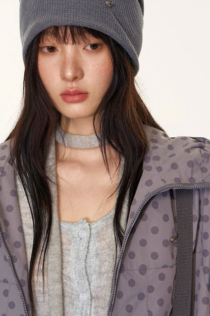 Autumn Polka Dot Hooded Jacket