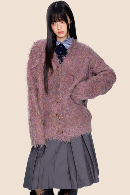 Retro Brushed Knit Cardigan