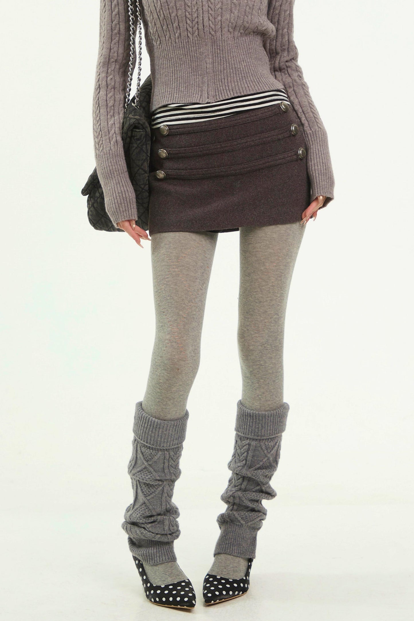 Retro Woolen A-Line Skirt