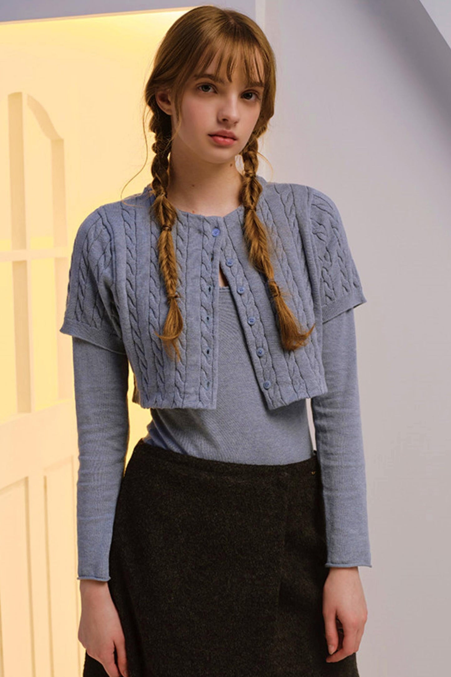 Twisted Cape Cardigan Set