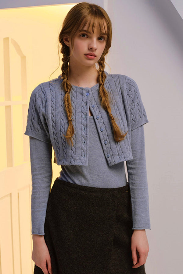 Twisted Cape Cardigan Set