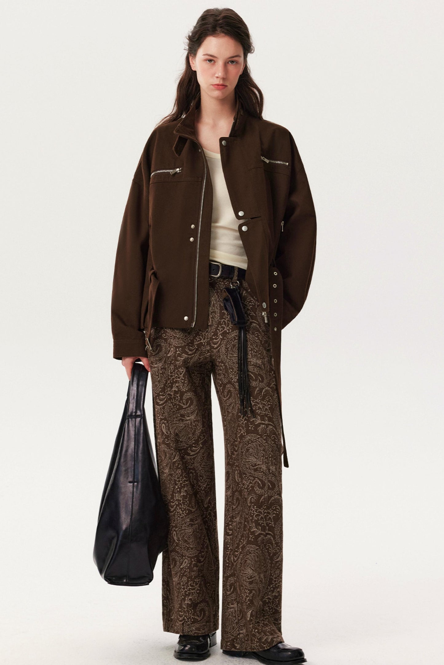 Silhouette Distressed Lace-Up Jacket