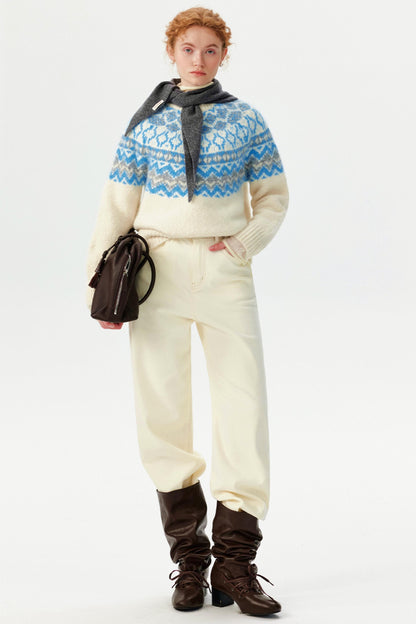 White Velvet Straight-Leg Pants