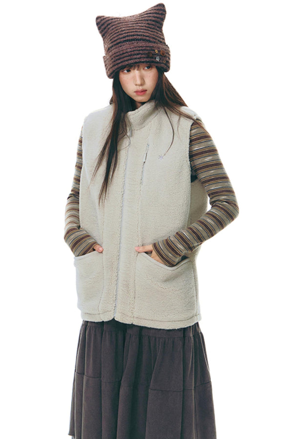 Winter Retro Stand-Up Collar Vest