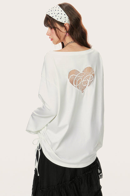 Hollow Long Sleeve Smock T-Shirt