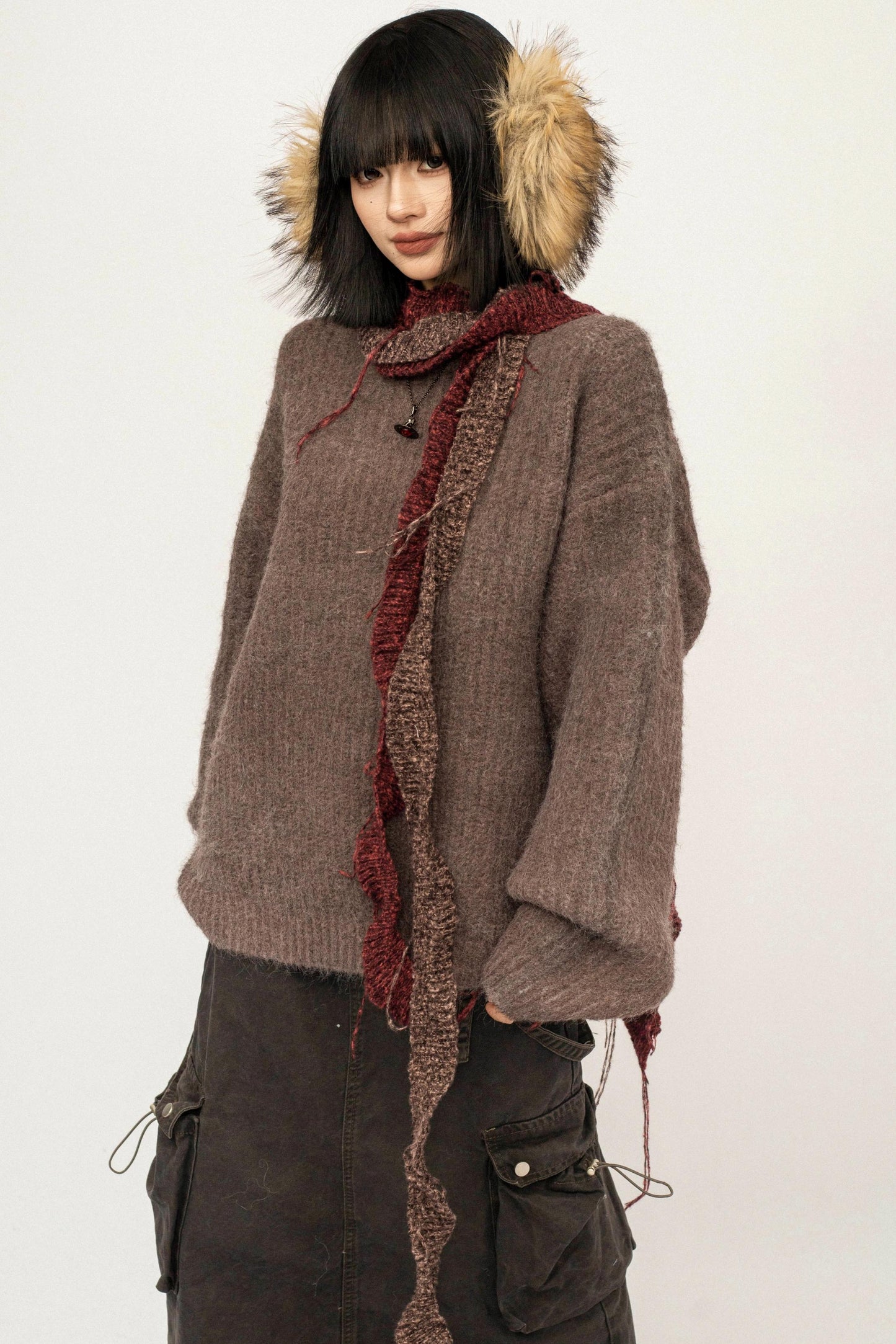 Retro Knit Pullover Sweater