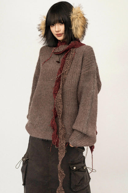 Retro Knit Pullover Sweater