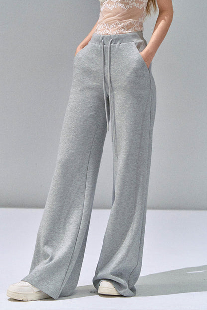 Grey Straight-Leg Sweatpants