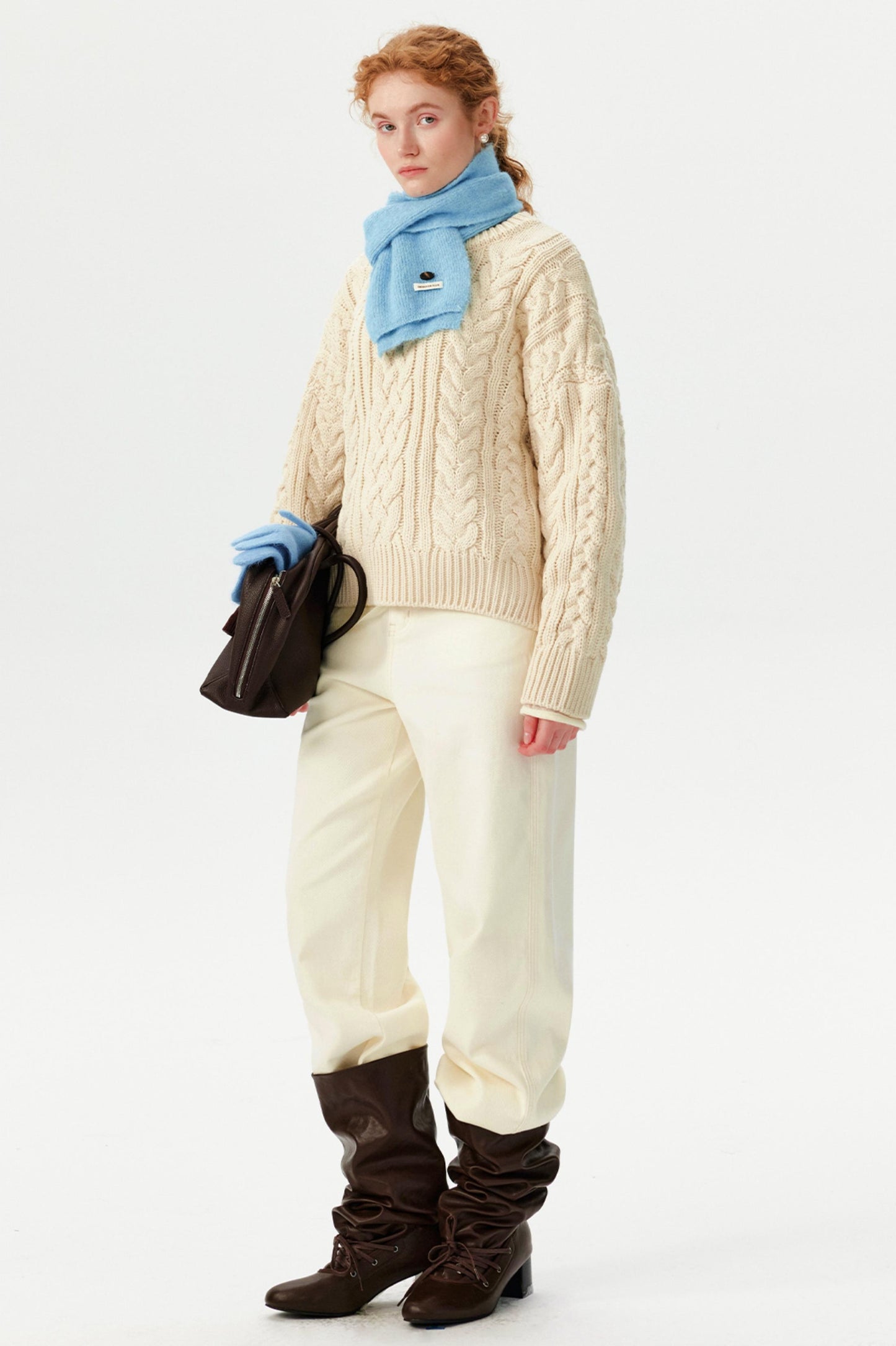 Korean-Style Cable Knit Sweater