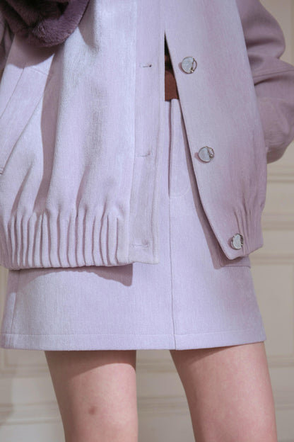 Stand-Up Velvet Chenille Jacket Set