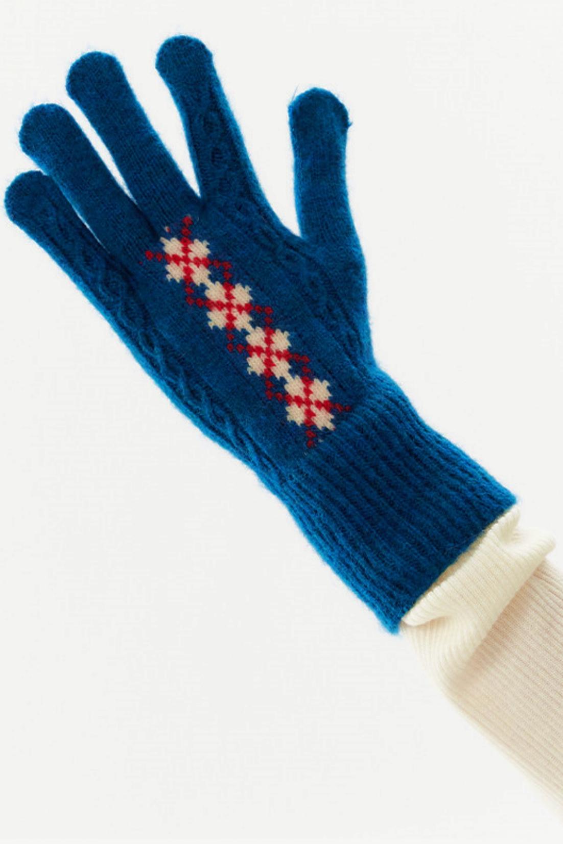 Fair Isle Wool Knit Gloves