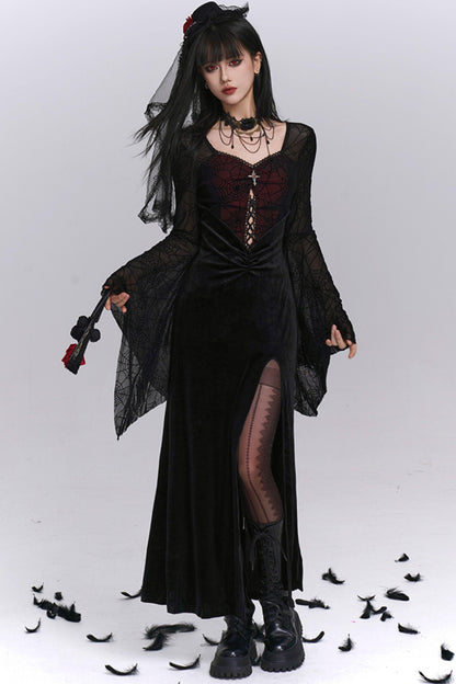 Sexy Gothic Flared Sleeve Dress