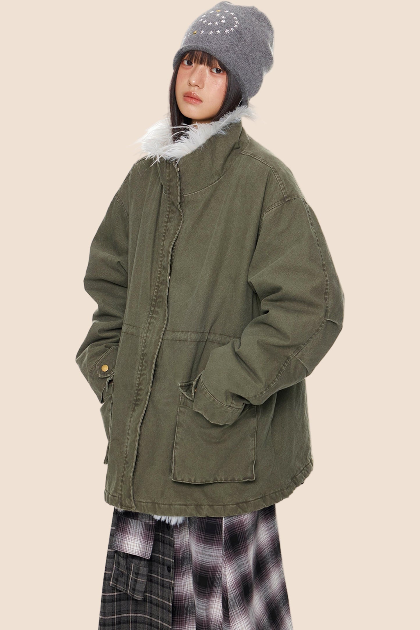 Fur Collar Vintage Jacket