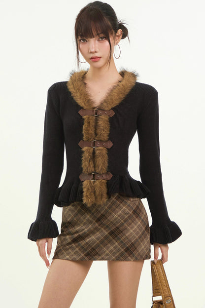 Slimming High-Waisted A-Line Short Skirt