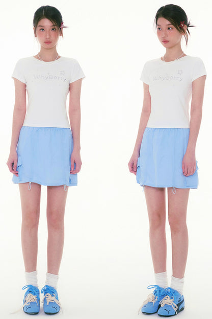 Pockets Halter Neck Work Skirt