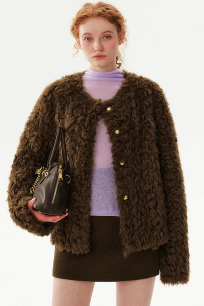 Brown Retro Woolen Skirt