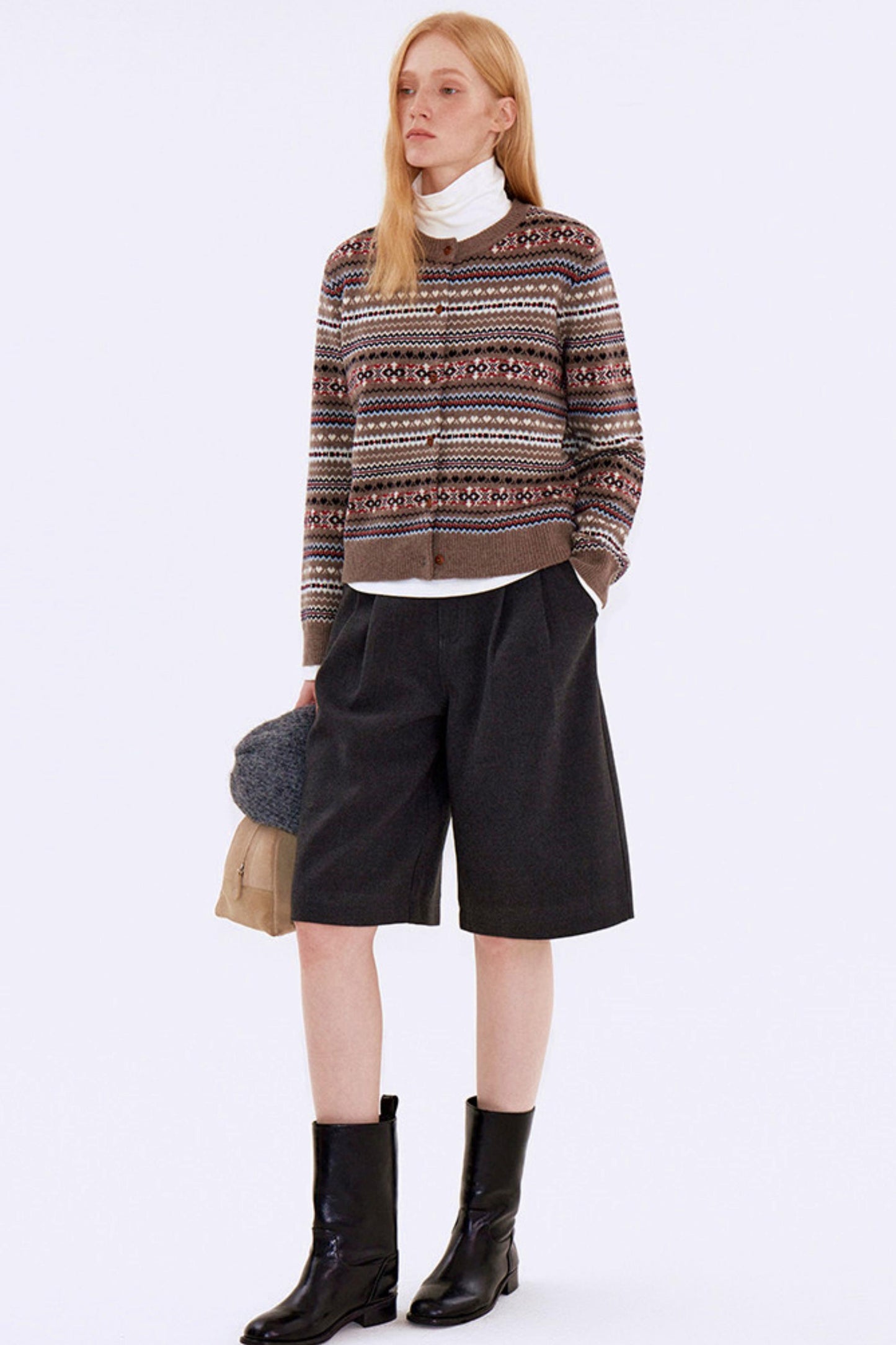 Retro Mist Gray Pleated Pants