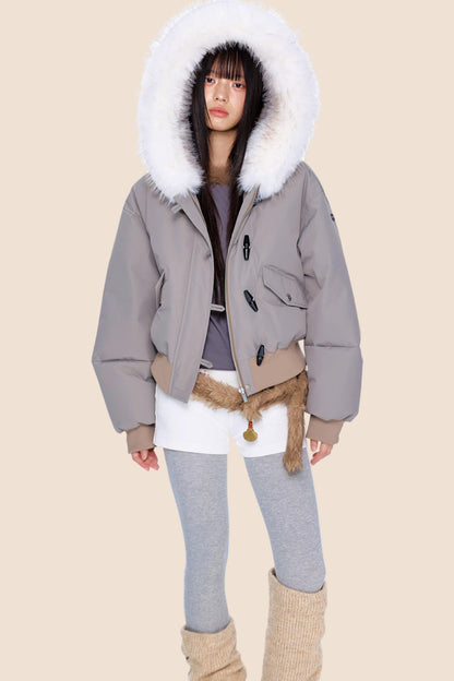 Large Fur Collar Parka Jacket