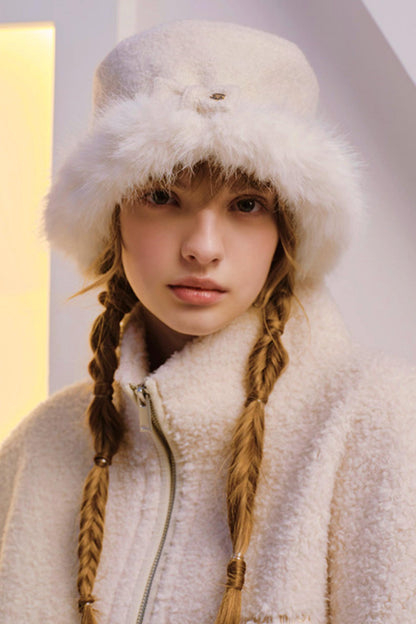 Reversible Faux Fur Beret