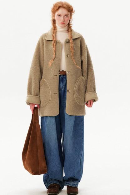 Retro Suede Lamb Wool Coat