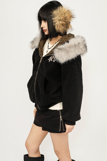 Retro Leopard Print Cotton Jacket