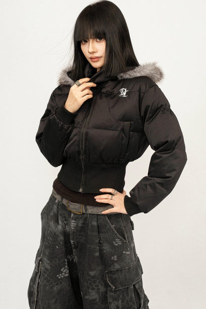Retro Hooded Fur Collar Jacket