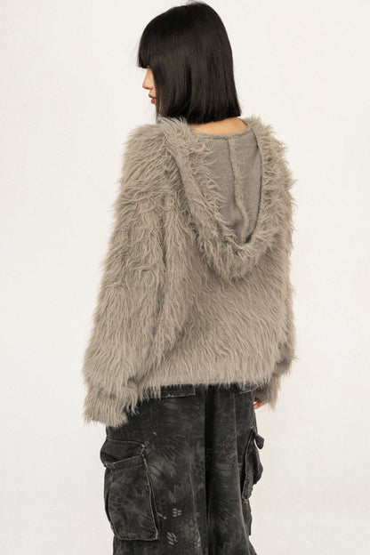 Retro Gray Knit Sweater