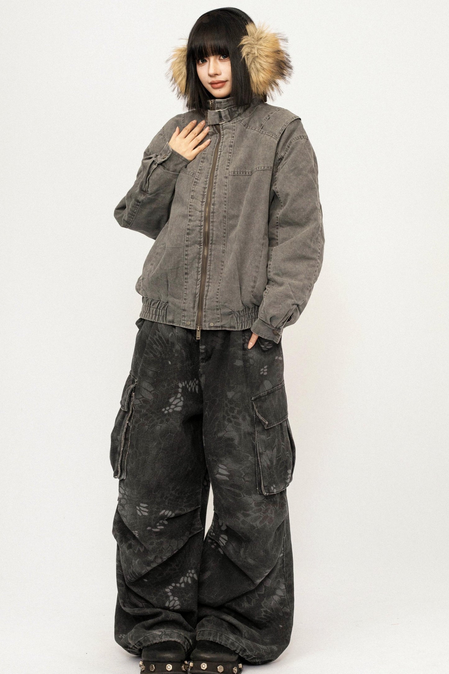 Retro Fur Collar Cotton Jacket