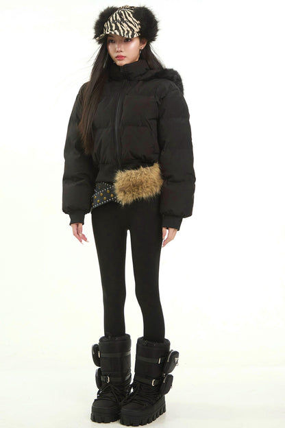 American Black Hooded Jacket